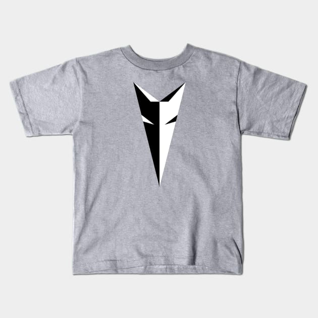 Black & White Fox Head Kids T-Shirt by sleepingdogprod